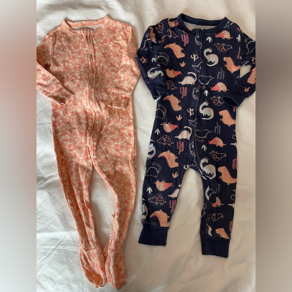 Old Navy Kids Dinosaur and Floral One Piece PJs